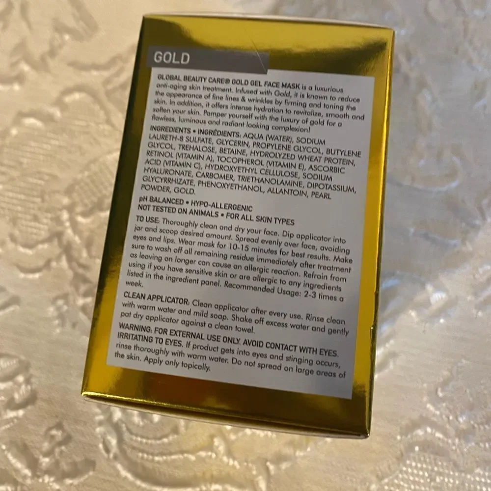 💥Global Beauty care Gold Gel face Mask With applicator Beauty & Personal Care